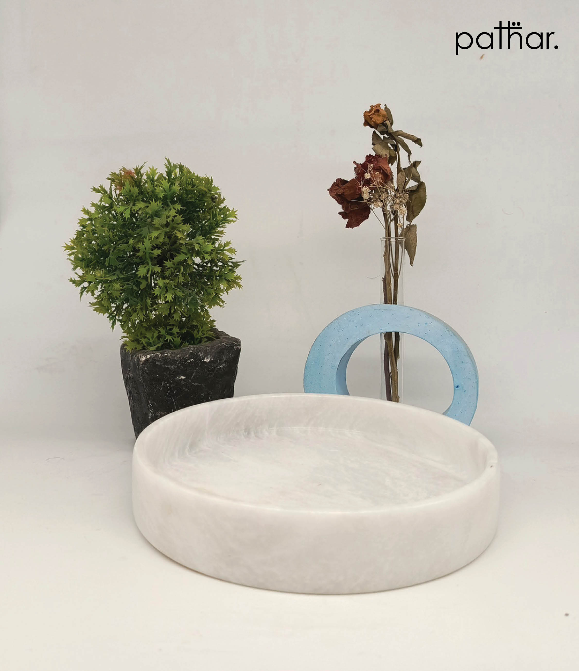 Round Fruit Tray - Jewelry Tray - Ziarat White